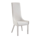 Gianna Ivory Synthetic Leather & Stainless Steel Side Chair (Set-2)