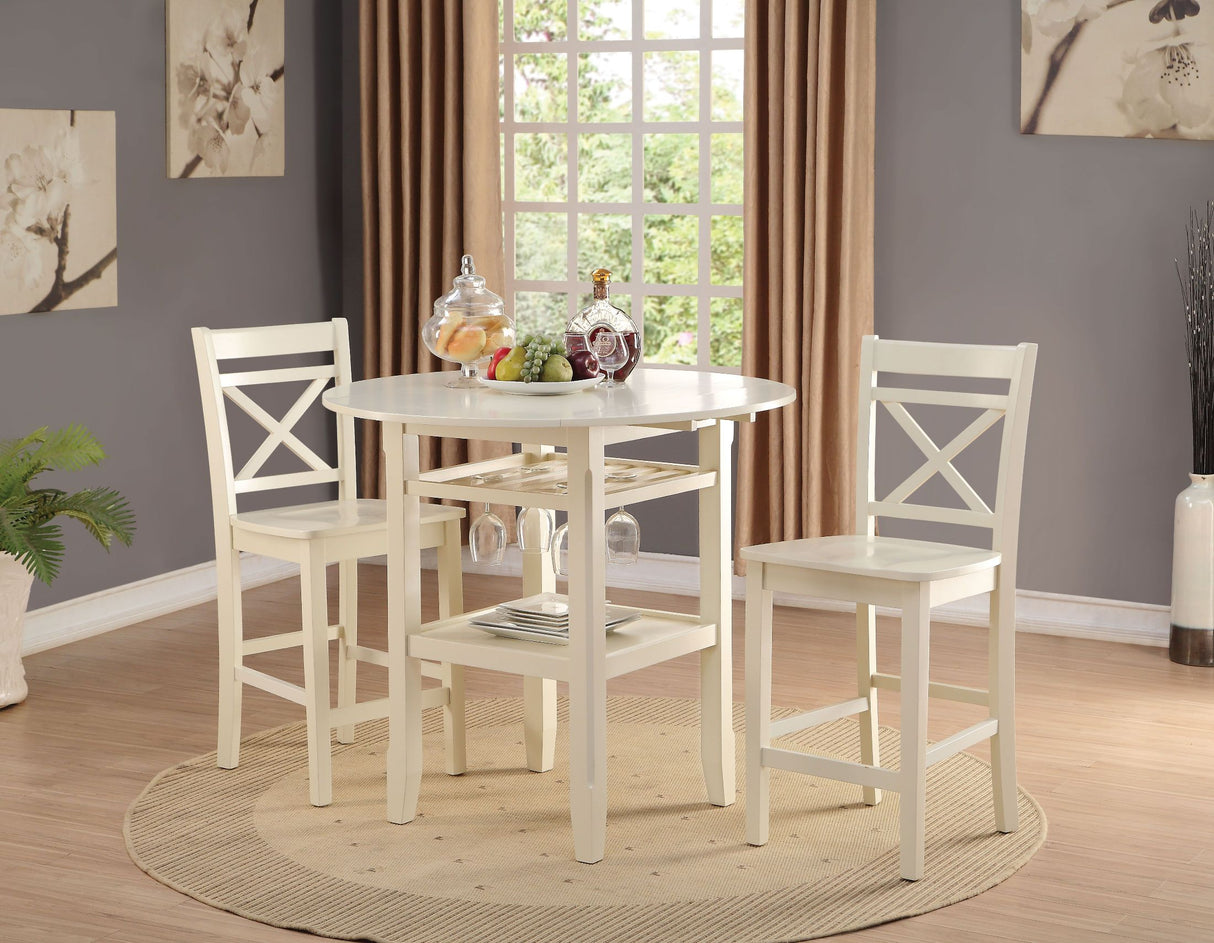 Tartys Cream Round Counter Height Dining Room Set