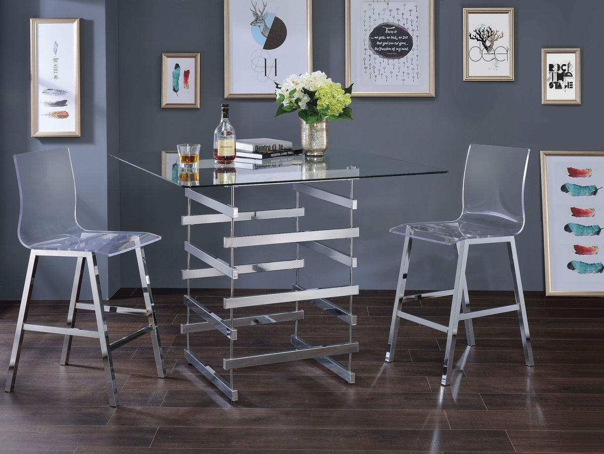 Nadie Clear Glass Counter Height Dining Room Set