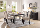 Nolan White Marble and Salvage Dark Oak Dining Room Set