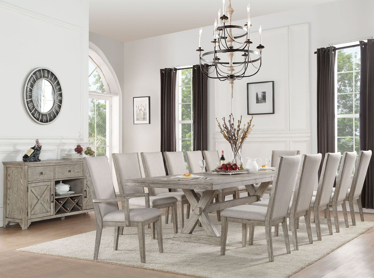 Rocky Gray Oak Dining Room Set