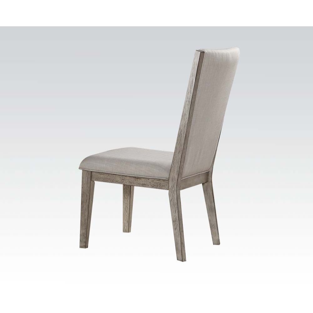 Rocky Fabric & Gray Oak Finish Side Chair (Set-2)