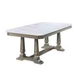 Zumala Marble Top & Weathered Oak Finish Dining Table