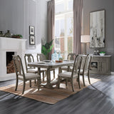 Zumala Marble Top & Weathered Oak Finish Dining Table