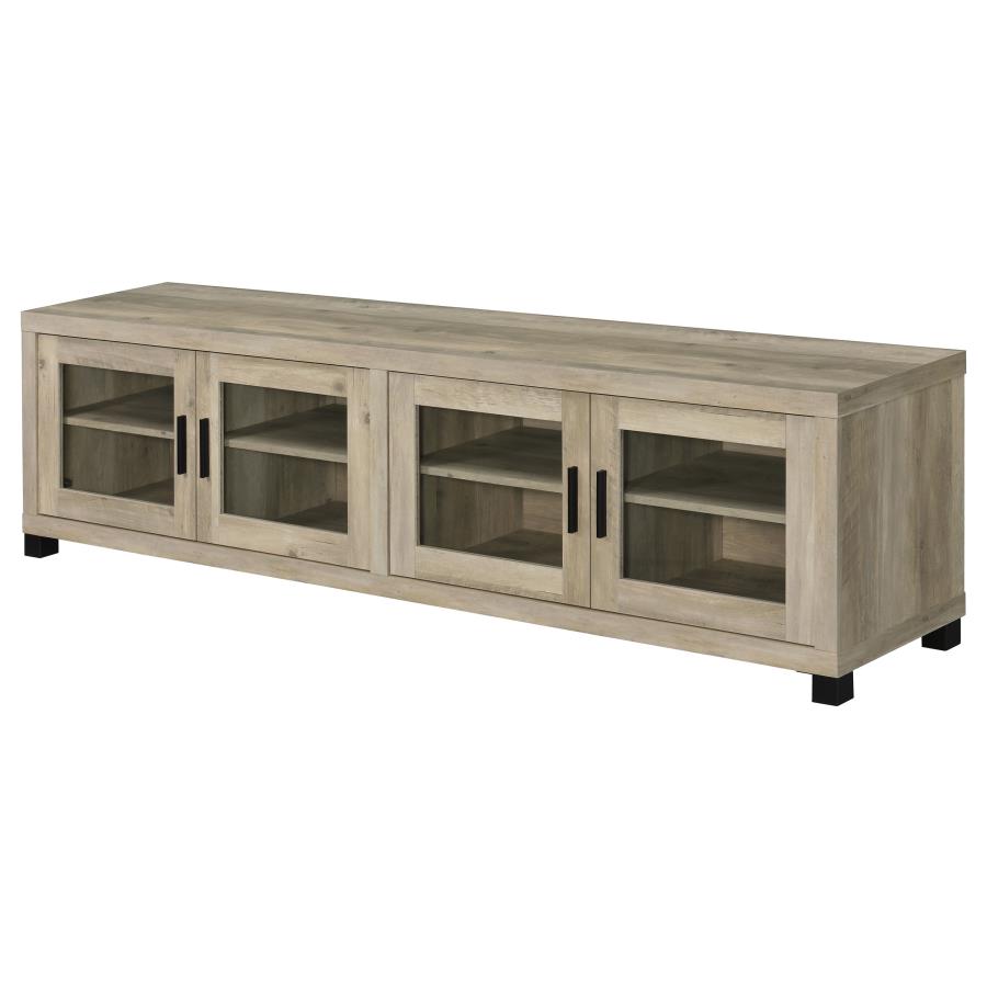 Sachin Rectangular Tv Console With Glass Doors