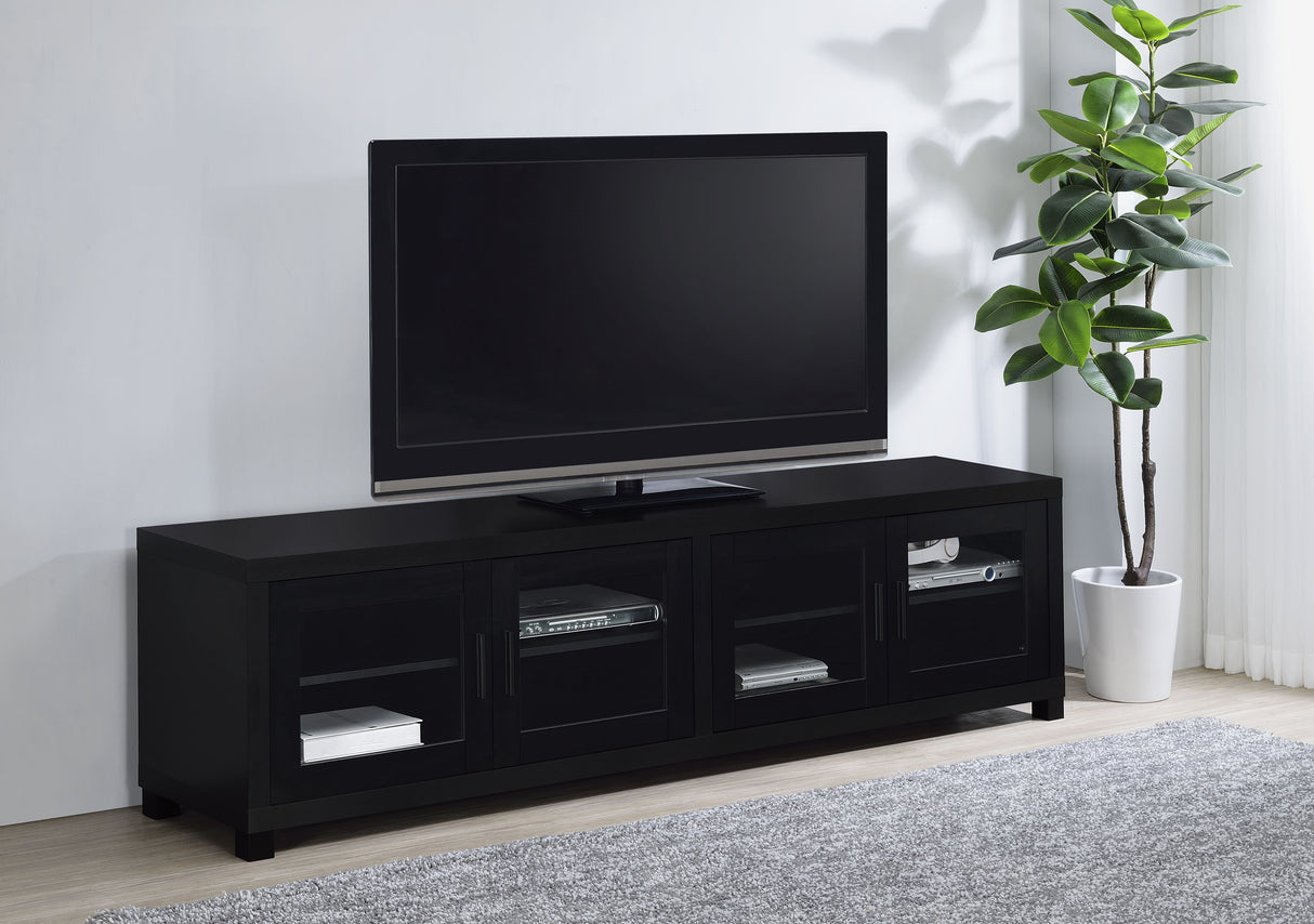 Jupiter 4-door Engineered Wood 79" TV Stand Black