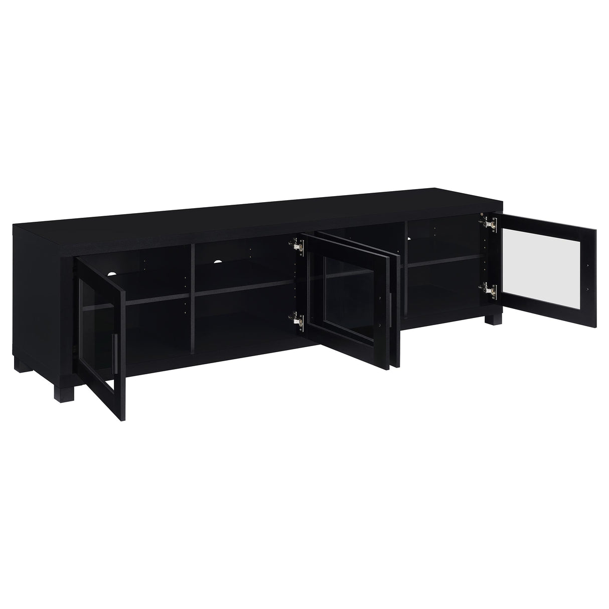 Jupiter 4-door Engineered Wood 79" TV Stand Black