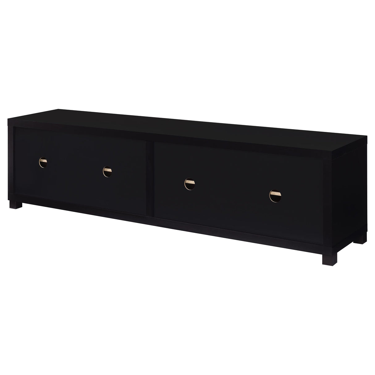 Jupiter 4-door Engineered Wood 79" TV Stand Black