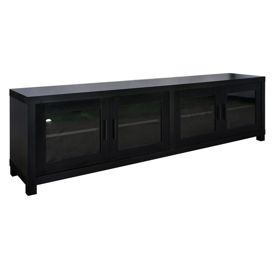 Jupiter 4-door Engineered Wood 79" TV Stand Black