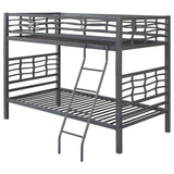 Fairfax Twin Over Twin Bunk Bed With Ladder Light Gunmetal