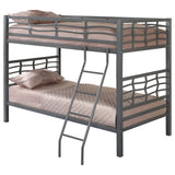 Fairfax Twin Over Twin Bunk Bed With Ladder Light Gunmetal