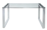 Abraham Clear Glass Top & Chrome Finish Dining Table