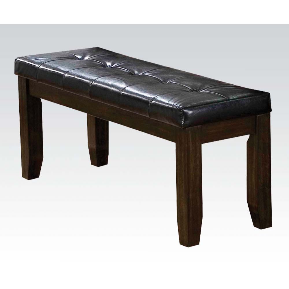 Urbana Black Synthetic Leather & Espresso Finish Bench