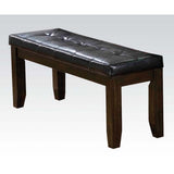 Urbana Black Synthetic Leather & Espresso Finish Bench