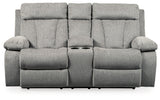 Mitchiner Fog Reclining Loveseat With Console