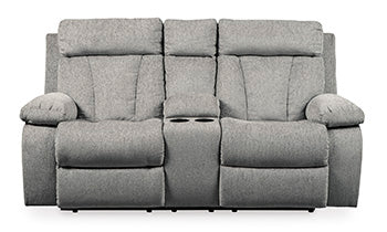 Mitchiner Fog Reclining Loveseat With Console