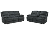 Draycoll Slate Power Reclining Sofa And Loveseat