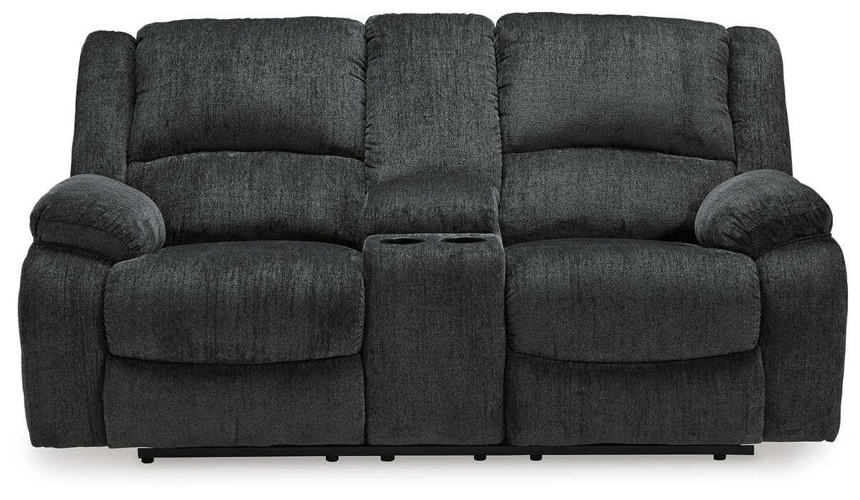 Draycoll Slate Reclining Loveseat With Console And Recliner