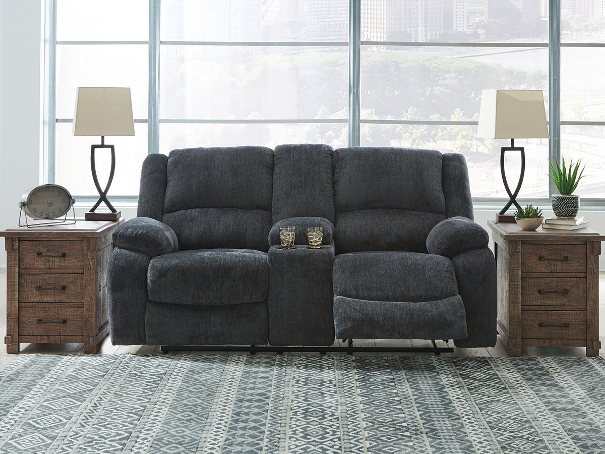 Draycoll Slate Reclining Loveseat With Console And Recliner