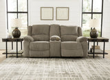 Draycoll Pewter Reclining Loveseat With Console