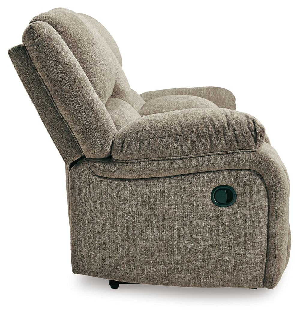 Draycoll Pewter Reclining Loveseat With Console