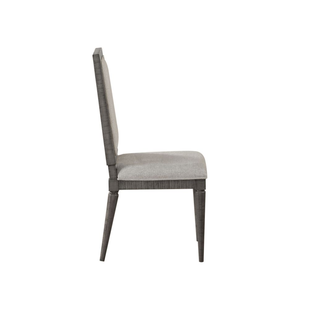 Artesia Beige Fabric & Salvaged Natural Finish Side Chair (2Pc)