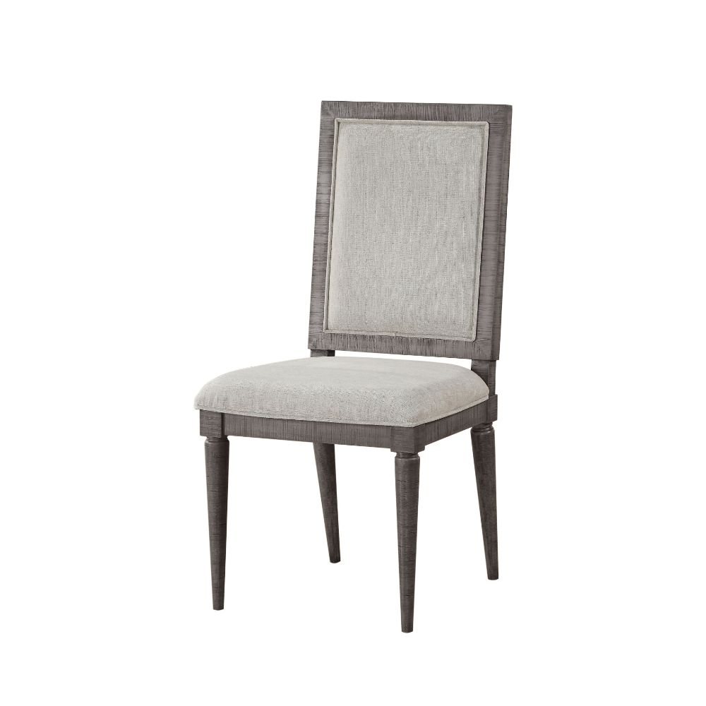 Artesia Beige Fabric & Salvaged Natural Finish Side Chair (2Pc)