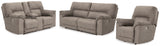 Cavalcade Slate Power Reclining Sofa, Loveseat And Recliner