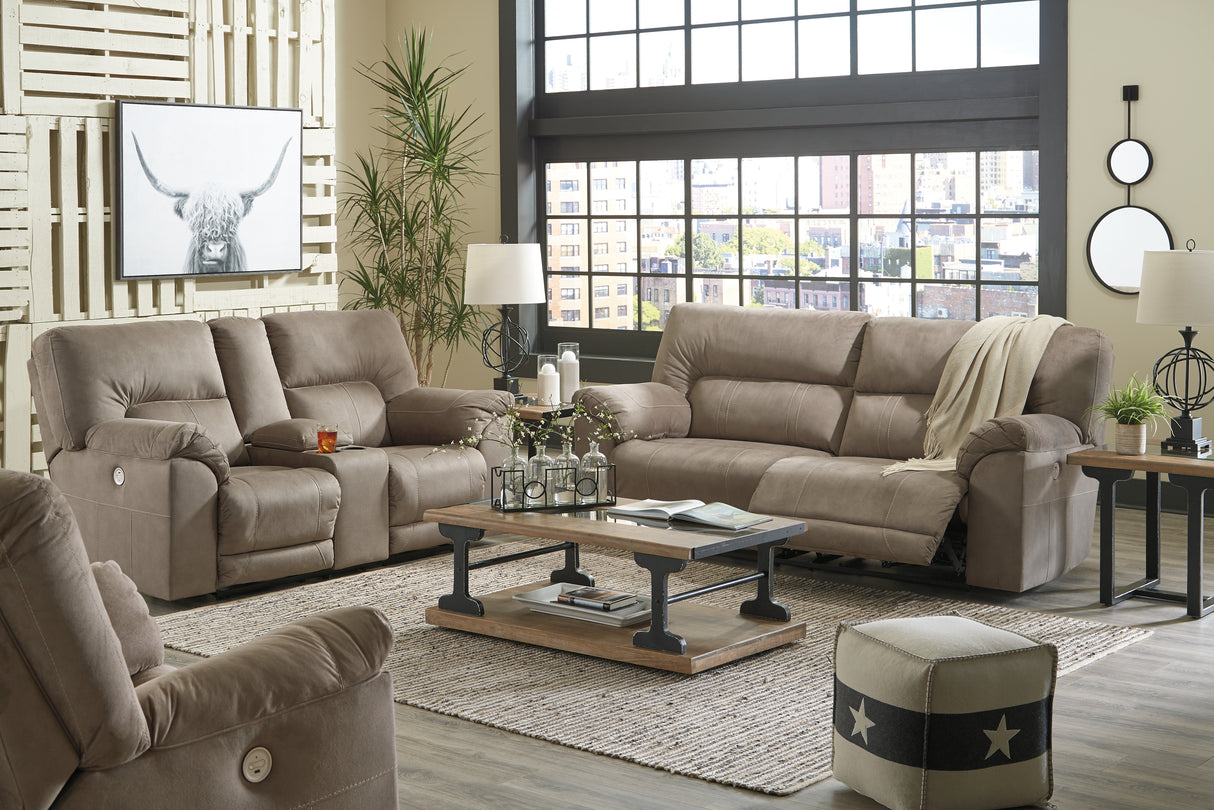 Cavalcade Slate Power Reclining Sofa, Loveseat And Recliner