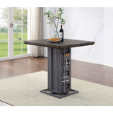 Cargo Antique Walnut & Gunmetal Finish Counter Height Table