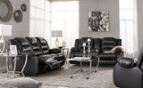 Vacherie Black Reclining Loveseat With Console