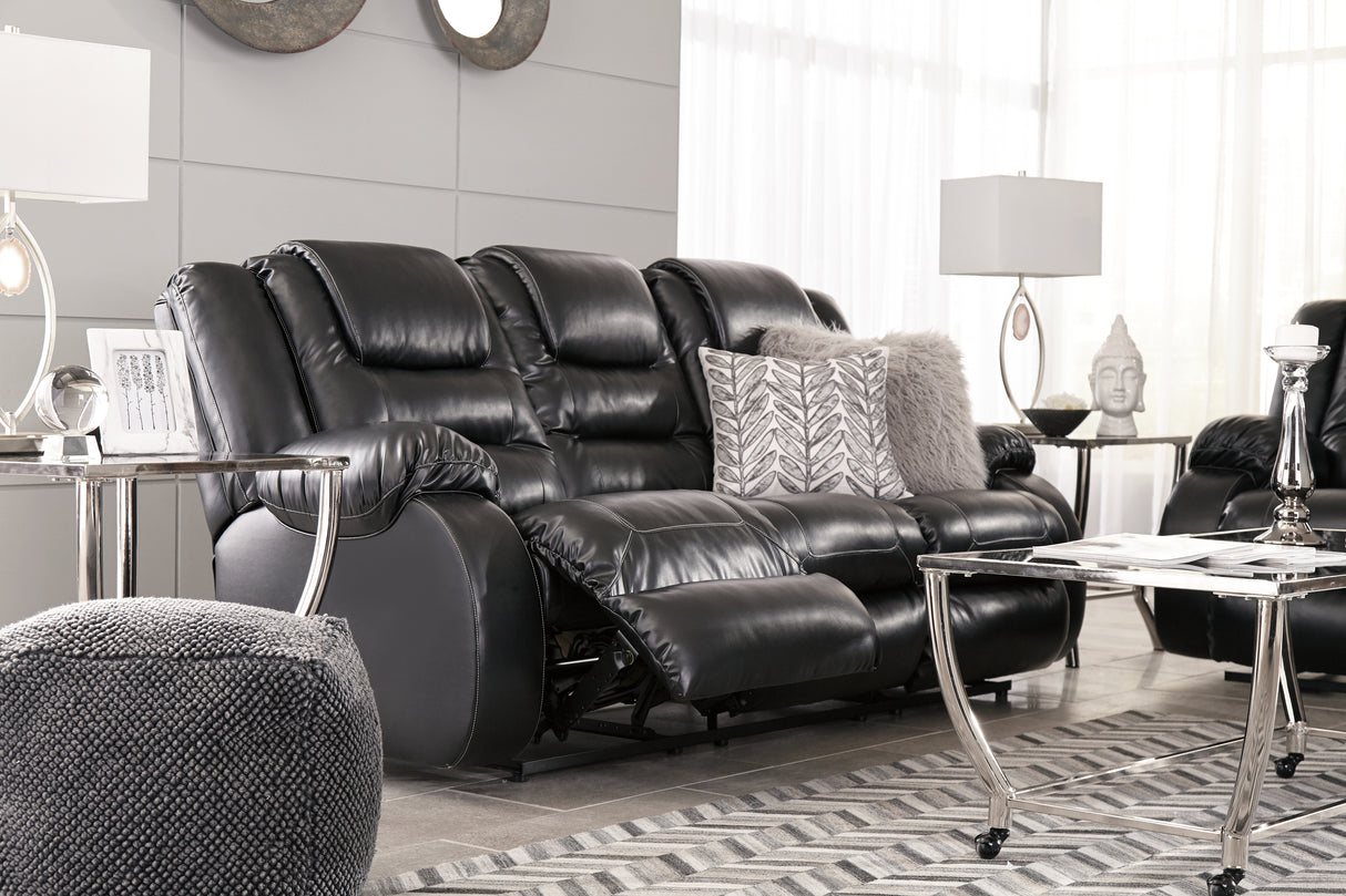 Vacherie Black Reclining Sofa