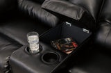 Vacherie Black Reclining Loveseat With Console