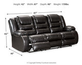 Vacherie Black Reclining Sofa