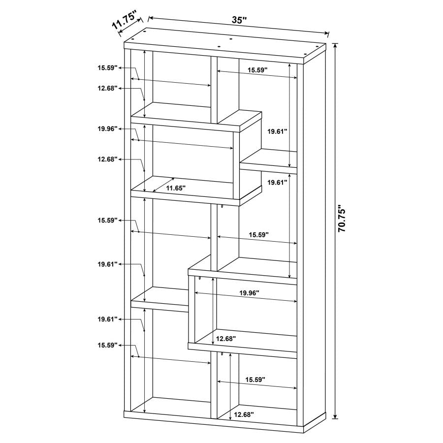 Theo 10-Shelf Bookcase Cappuccino