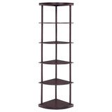 Bonwick 5-Shelf Corner Bookshelf Cappuccino