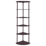 Bonwick 5-Shelf Corner Bookshelf Cappuccino