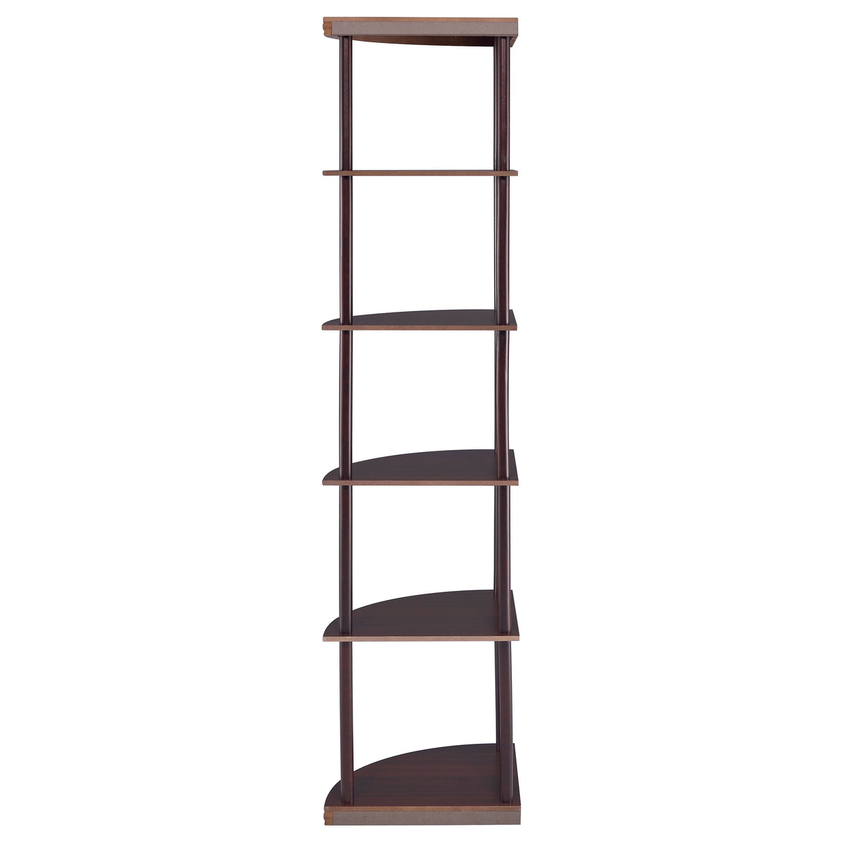 Bonwick 5-Shelf Corner Bookshelf Cappuccino