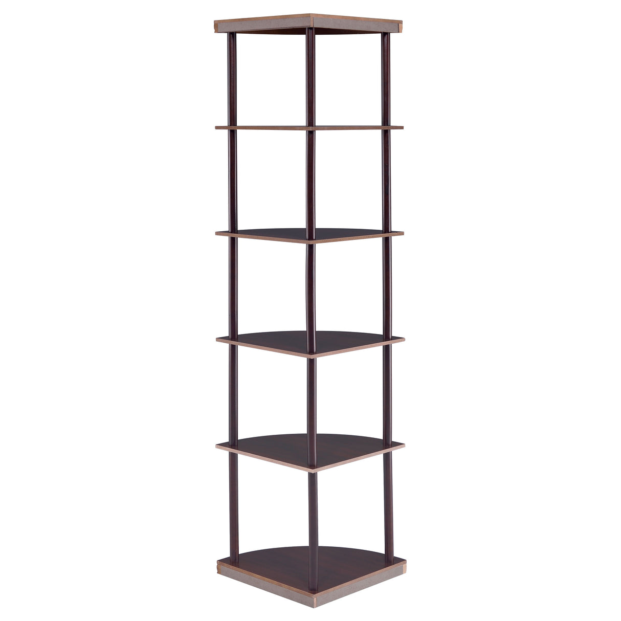 Bonwick 5-Shelf Corner Bookshelf Cappuccino