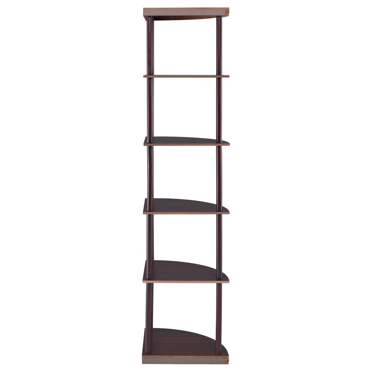 Bonwick 5-Shelf Corner Bookshelf Cappuccino