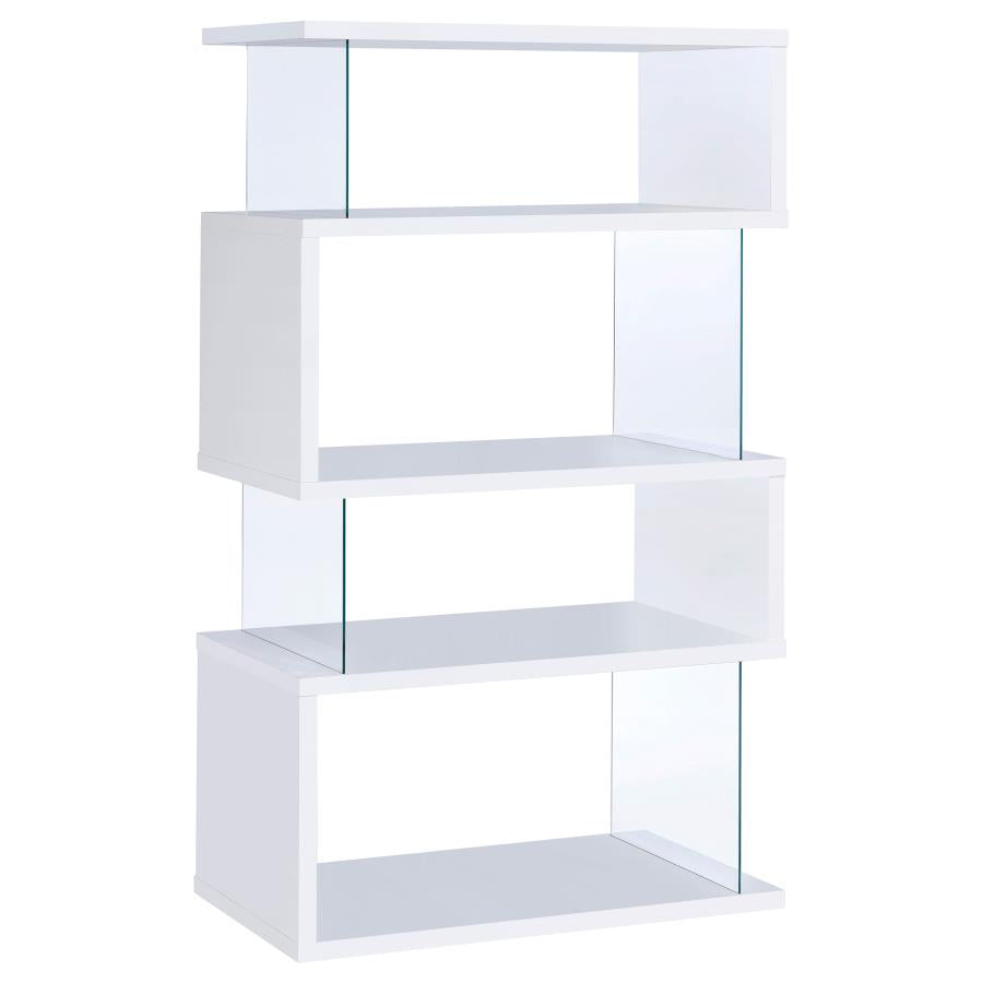 Emelle 4-Tier Bookcase White And Clear