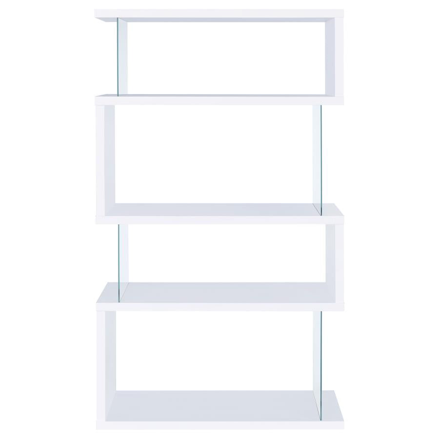 Emelle 4-Tier Bookcase White And Clear