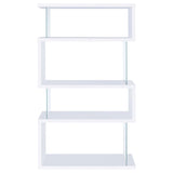 Emelle 4-Tier Bookcase White And Clear