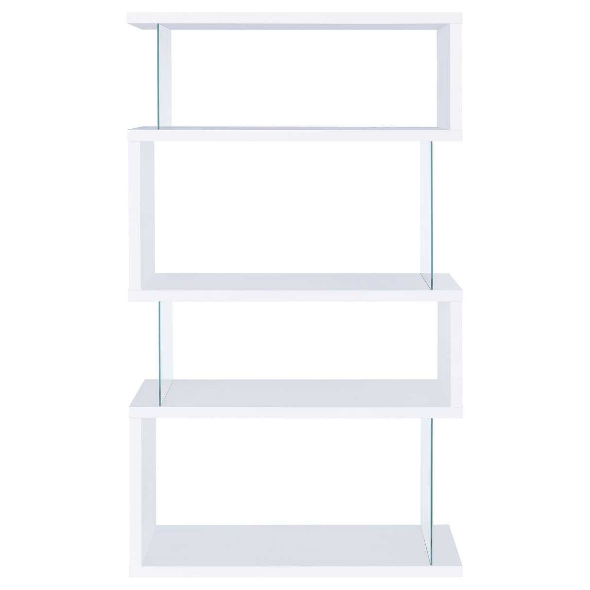 Emelle 4-Tier Bookcase White And Clear