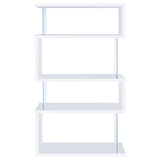 Emelle 4-Tier Bookcase White And Clear