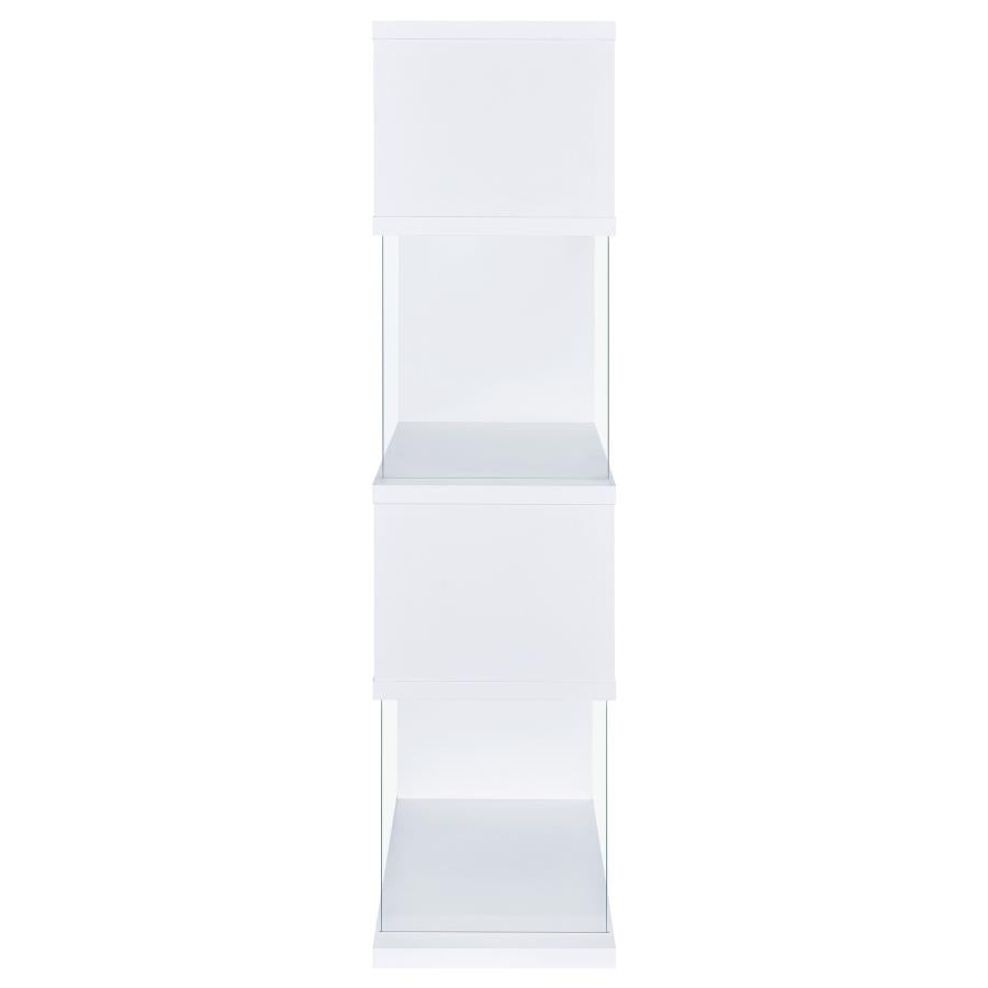 Emelle 4-Tier Bookcase White And Clear