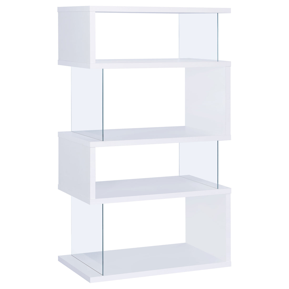 Emelle 4-Tier Bookcase White And Clear