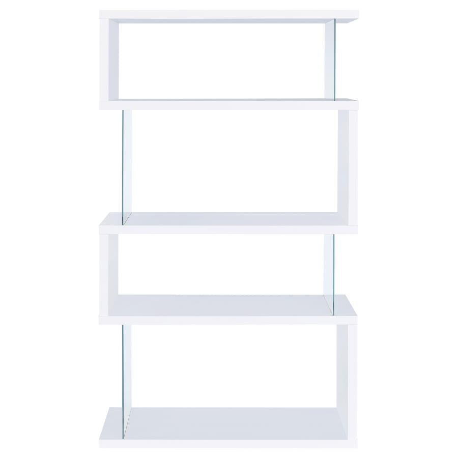 Emelle 4-Tier Bookcase White And Clear