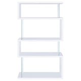 Emelle 4-Tier Bookcase White And Clear