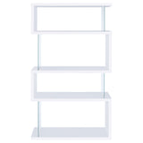 Emelle 4-Tier Bookcase White And Clear